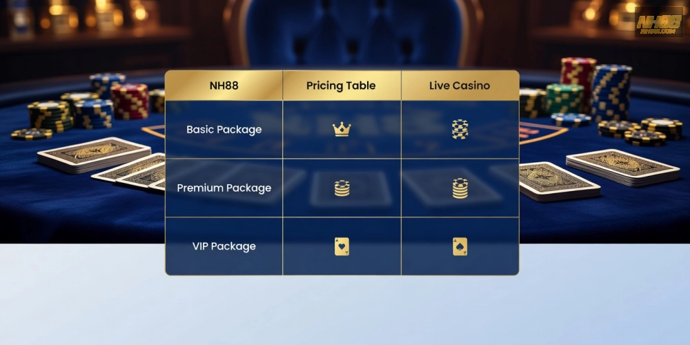 Bảng giá chi tiết các gói live casino nh88 cập nhật 2025