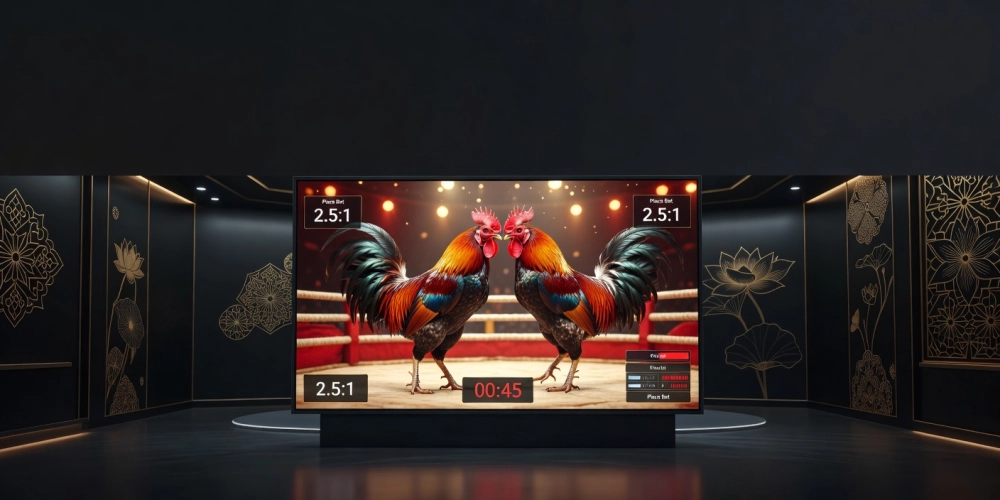 Minh họa giao diện xem đá gà trực tiếp trên nền tảng casino NH88 với chất lượng HD sắc nét